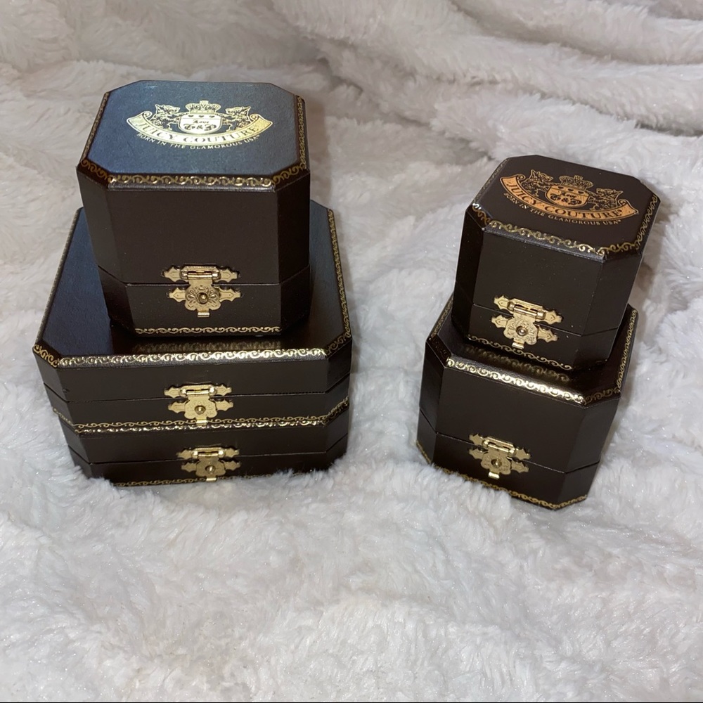 collection of vintage Juicy Couture jewelry boxes